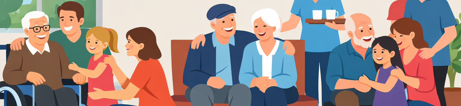 familiari in visita alla casa di riposo